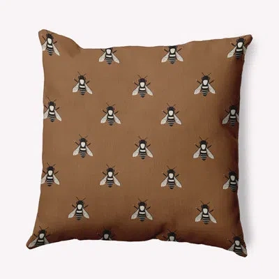 E By Design Bee Buzz Indoor/outdoor Pillow In Golden Bear