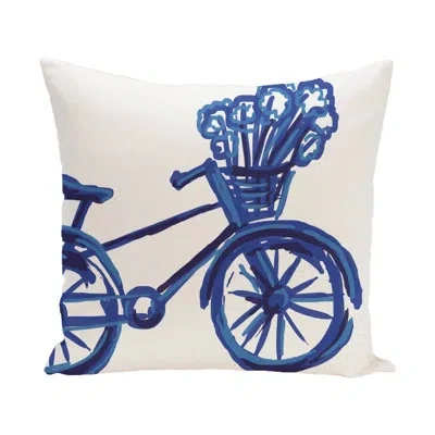 E By Design Bicicleta Outdoor Pillow Cover & Insert In Dazzling Blue