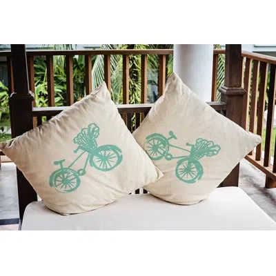 E By Design Bicicleta Outdoor Square Pillow