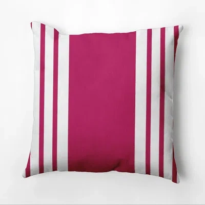E By Design Big And Bold Stripe Reversible Square Throw Pillow In Fuchsia