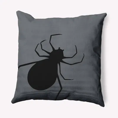 E By Design Big Spider Indoor/outdoor Throw Pillow In Steel Gray