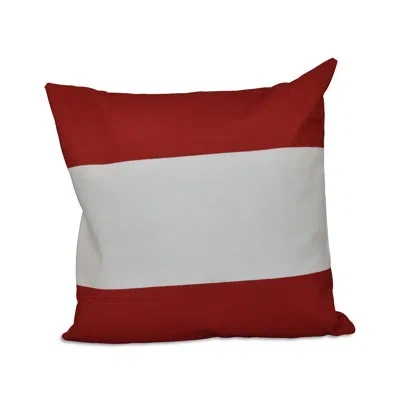 E By Design Big Stripe Horizontal Down Euro Square Pillow Cover And Insert In Red