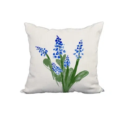 E By Design Bluebell Print Square Polyester Pillow Cover & Insert