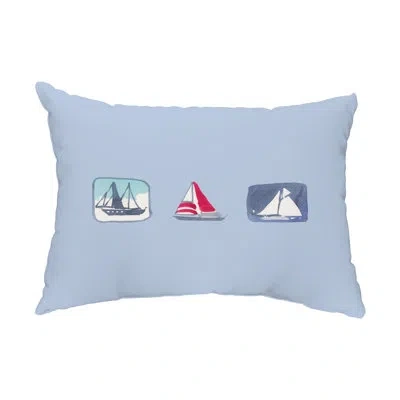 E By Design Boat Trio Outdoor Rectangular Pillow Cover & Insert In Blue