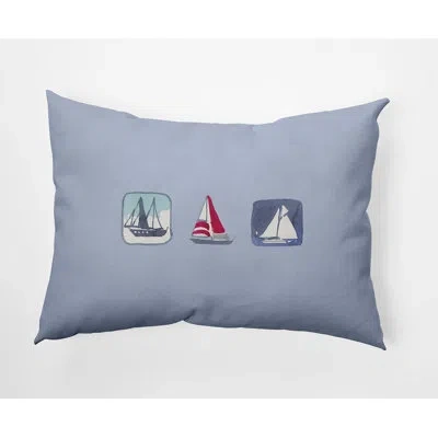 E By Design Boat Trio Rectangular Pillow Cover & Insert In Blue