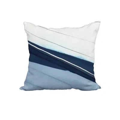 E By Design Boat Wood Print Square 100% Cotton Pillow Cover & Insert In Blue