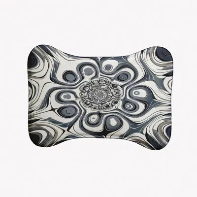 E By Design Bohemian Flower Bone Shape Pet Feeding Placemat In Gray