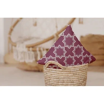 E By Design Bohemian Outdoor Square Pillow Cover & Insert In Purple