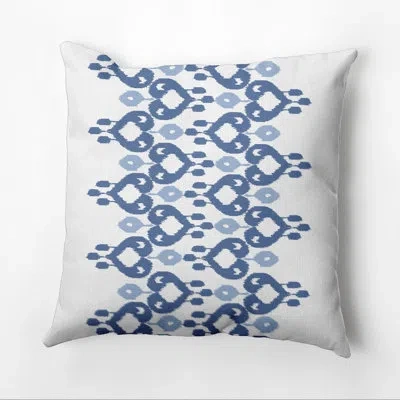 E By Design Boho Chic Outdoor Square Pillow Cover & Insert In Blue