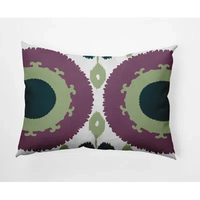 E By Design Boho Outdoor Rectangular Pillow Cover & Insert In Green