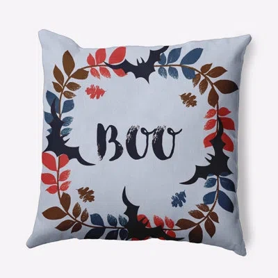 E By Design Boo Ring Indoor/outdoor Throw Pillow In Misty Blue