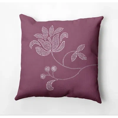 E By Design Botanical Blooms Bloom Outdoor Square Pillow Cover & Insert In Purple