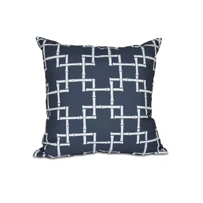 E By Design Botanical Blooms Geometric Pillow Cover & Insert In Navy Blue