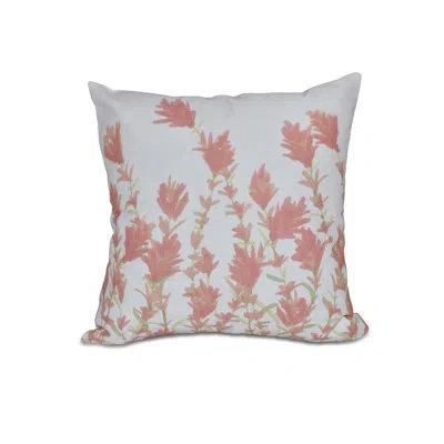 E By Design Botanical Blooms Lavender Square Pillow Cover And Insert In Coral