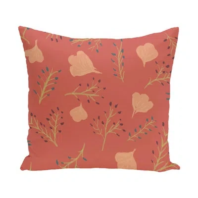 E By Design Botanical Blooms Spring Blooms Outdoor Square Pillow Cover & Insert In Coral