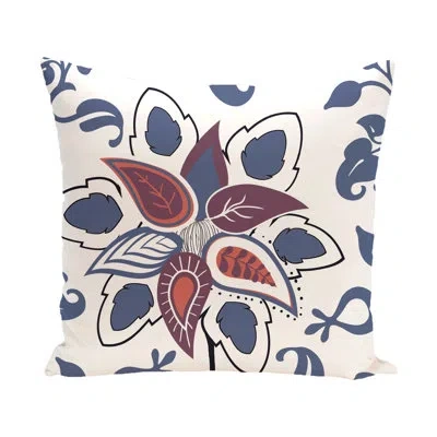 E By Design Botanical Blooms Square Pillow Cover & Insert In Blue