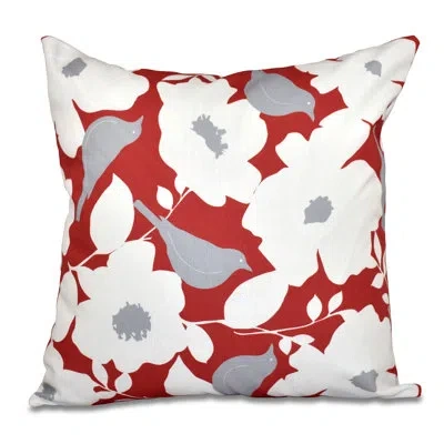 E By Design Botanical Blooms Square Pillow Cover & Insert In Coral