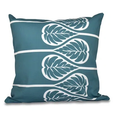 E By Design Botanical Blooms Square Pillow Cover & Insert In Teal