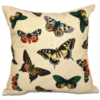 E By Design Botanical Blooms Valley Square Pillow Cover & Insert In Yellow