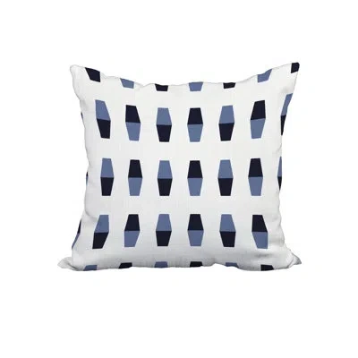 E By Design Bowling Square Cotton Pillow Cover & Insert In Navy Blue