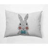 E By Design Bow-tie Bunny Easter Decorative Rectangular Pillow Cover & Insert In Explorer Blue