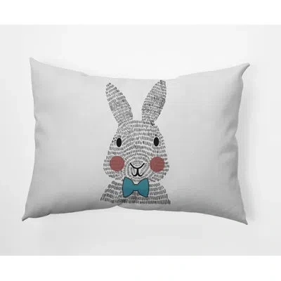 E By Design Bow-tie Bunny Easter Decorative Rectangular Pillow Cover & Insert In Explorer Blue