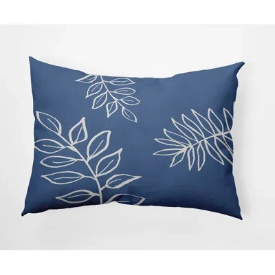 E By Design Breeland Polyester Lumbar Rectangular Pillow Cover & Insert In Cadet Blue