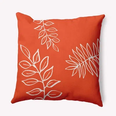 E By Design Breeland Polyester Square Pillow Cover & Insert In Bright Orange,polyester,polyfill