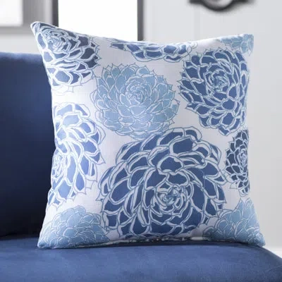 E By Design Brishaun Square Pillow Cover & Insert In Blue