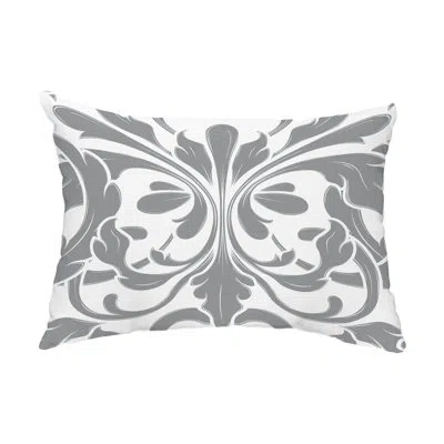 E By Design British Colonial Indoor / Outdoor Lumbar Pillow In Gray
