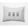 E By Design Bunny Triplets Easter Decorative Rectangular Pillow Cover & Insert In Laurel Tree Green
