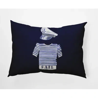 E By Design Captain Shirt Rectangular Pillow Cover And Insert In Navy