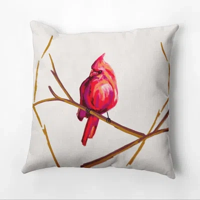 E By Design Cardinal Print Square Pillow Cover & Insert