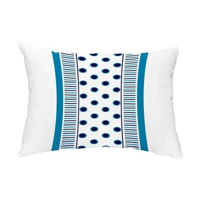 E By Design Center Stripe Outdoor Rectangular Pillow Cover And Insert In Navy Blue