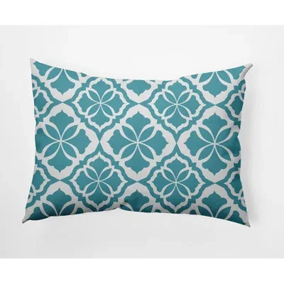 E By Design Ceylon Outdoor Rectangular Pillow Cover & Insert In Turquoise