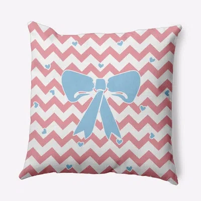 E By Design Chevron Bow Decorative Throw Pillow Pgn1613p1 In Pink