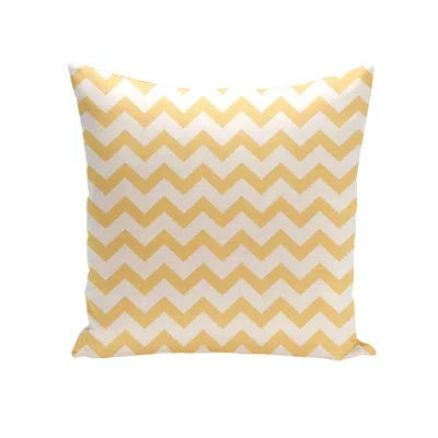 E By Design Chevron Outdoor Pillow Cover & Insert In Yellow