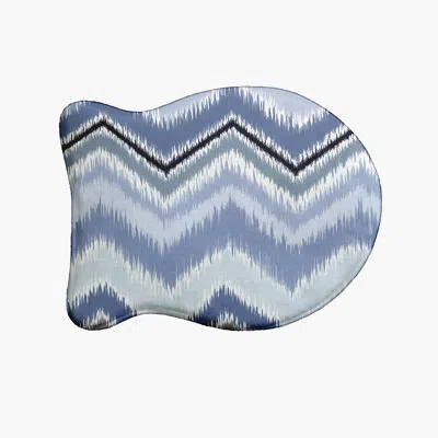 E By Design Chevron Rug Fish Shape Pet Feeding Placemat In Blue