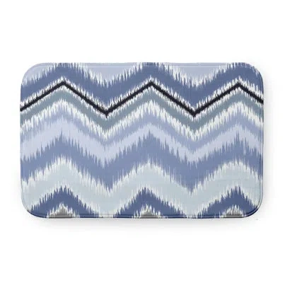 E By Design Chevron Rug Pet Feeding Placemat In Blue