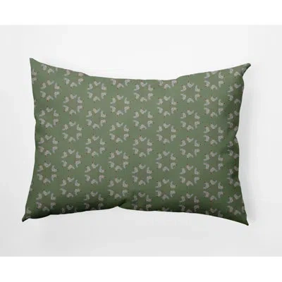 E By Design Chickens-go-round Easter Decorative Rectangular Pillow Cover & Insert In Laurel Tree Green