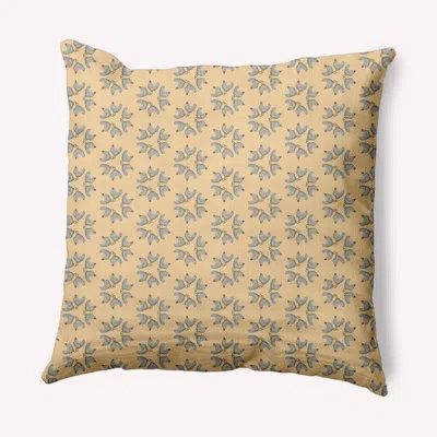 E By Design Chickens-go-round Easter Decorative Square Pillow Cover & Insert In Corn Yellow