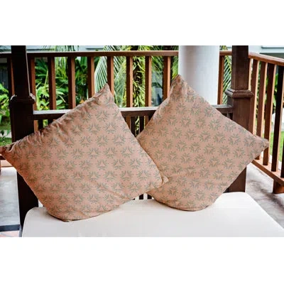 E By Design Chickens-go-round Easter Outdoor Square Pillow Cover & Insert In Sunwashed Red
