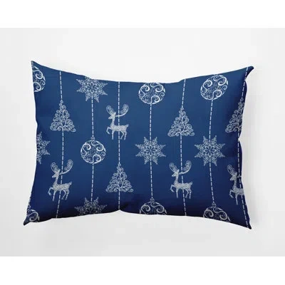 E By Design Christmas Lines Accent Pillow In Blue