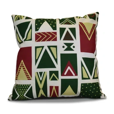 E By Design Christmas Outdoor Square Pillow Cover & Insert In White