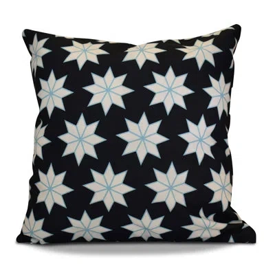 E By Design Christmas Square Pillow Cover & Insert In Navy Blue