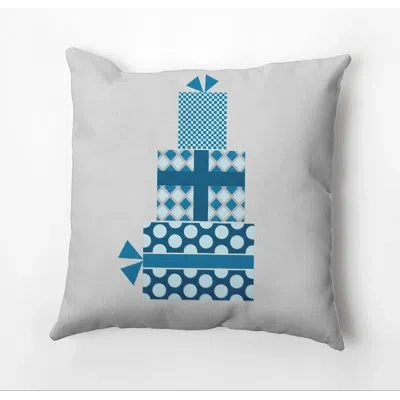 E By Design Christmas Square Pillow Cover & Insert In Teal