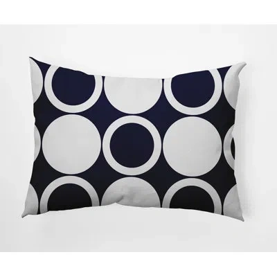 E By Design Circle Pillow Cover & Insert In Navy Blue