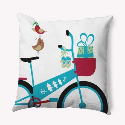 E By Design Close Up Bike Indoor/outdoor Throw Pillow_o5phgn1573bl27 In Blue