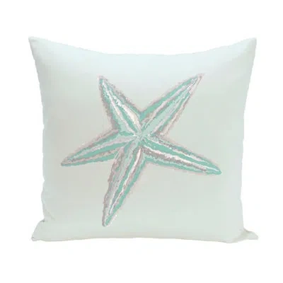 E By Design Coastal Calm Square Pillow Cover & Insert In Aqua