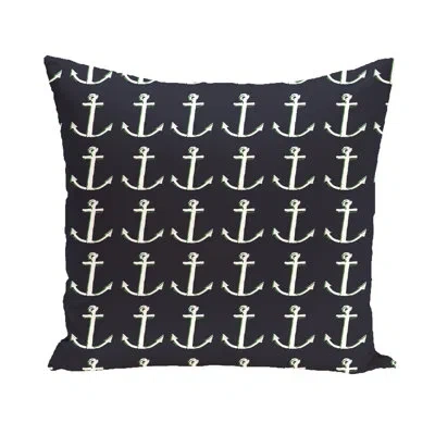 E By Design Coastal Calm Square Pillow Cover And Insert In Navy Blue,green